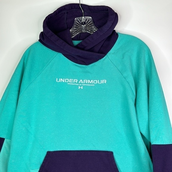 Under Armour Neptune Purple Rival Fleece Pullover Hooded Sweatshirt Size Medium - Picture 2 of 10